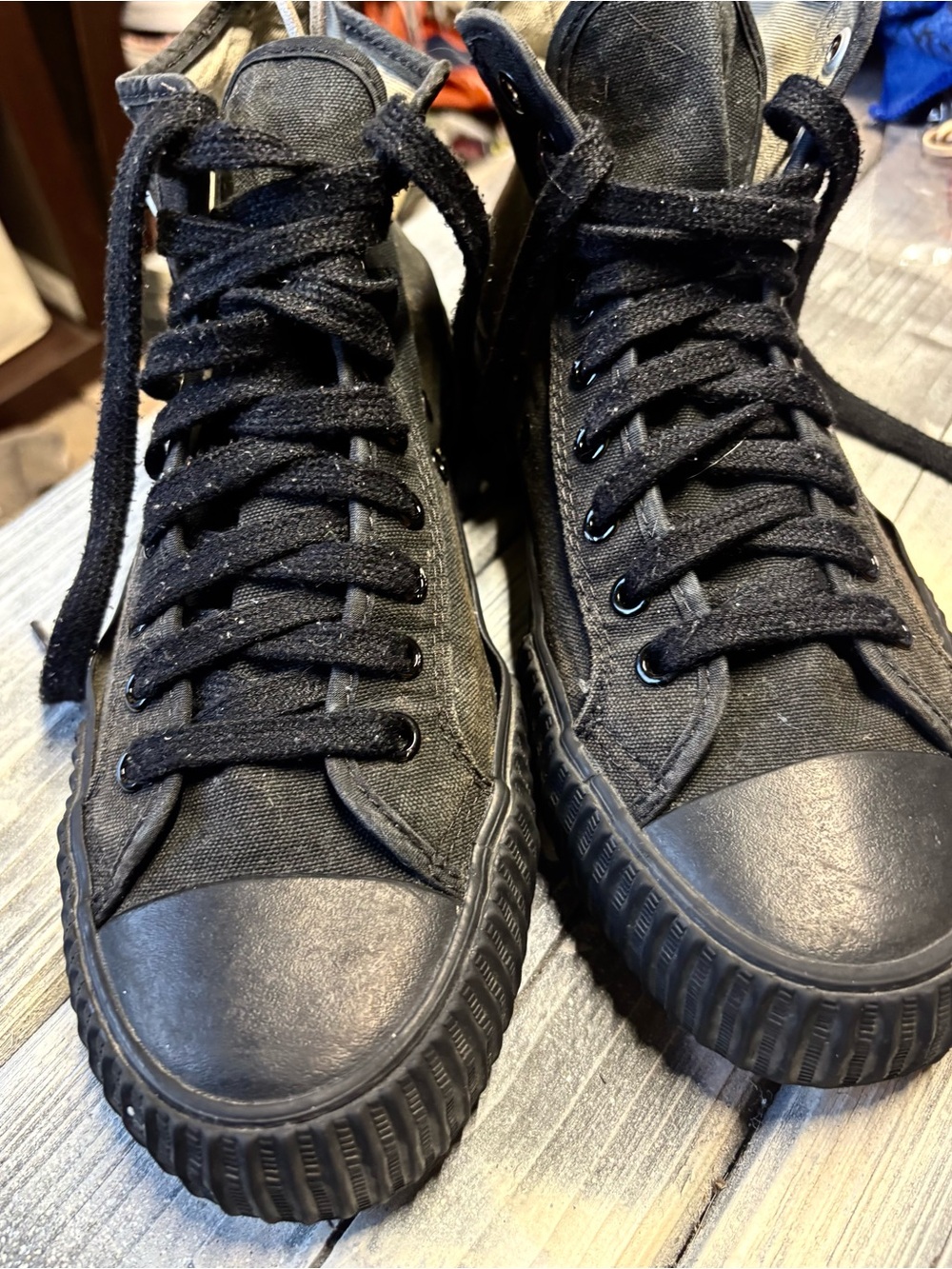 P.F. Flyers Black High-Top Canvas Sneakers